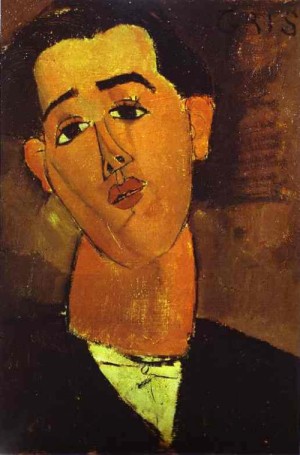 Oil portrait Painting - Portrait of Juan Gris. 1915 by Modigliani, Amedeo