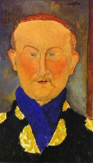 Oil portrait Painting - Portrait of Leon Bakst. 1917 by Modigliani, Amedeo