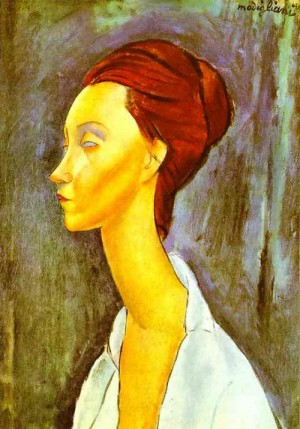 Oil portrait Painting - Portrait of Lunia Czechovska. 1919 by Modigliani, Amedeo