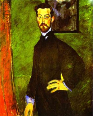 Oil modigliani, amedeo Painting - Portrait of Paul Alexandre Against a Green Background. 1909 by Modigliani, Amedeo