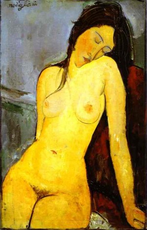 Oil modigliani, amedeo Painting - Seated Nude. 1916 by Modigliani, Amedeo