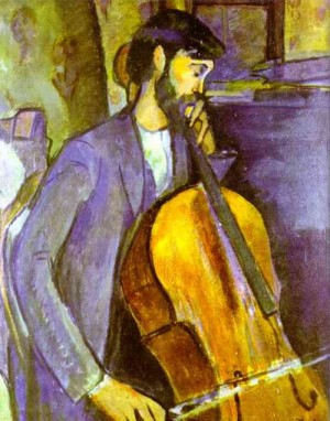 Oil modigliani, amedeo Painting - Study for The Cellist. 1909 by Modigliani, Amedeo