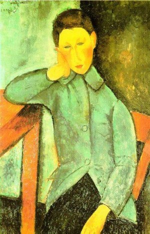 Oil the Painting - The Boy    1918 by Modigliani, Amedeo