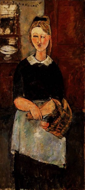 Oil modigliani, amedeo Painting - The Pretty Housewife    1915 by Modigliani, Amedeo