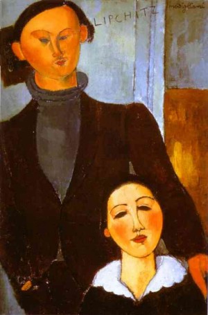 Oil modigliani, amedeo Painting - The Sculptor Jacques Lipchitz and His Wife Berthe Lipchitz. 1916 by Modigliani, Amedeo