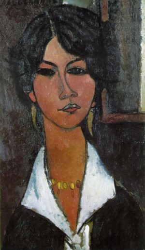 Oil woman Painting - Woman of Algiers  1917 by Modigliani, Amedeo
