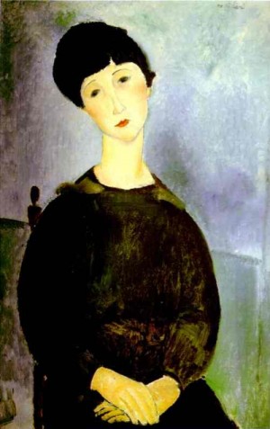 Oil girl Painting - Young Girl. 1918 by Modigliani, Amedeo