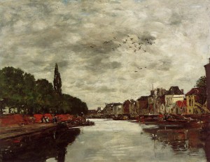 Oil monet,claud Painting - A Canal near Brussels 1871 by Monet,Claud
