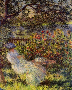 Oil garden Painting - Alice Hoschede in the Garden 1881 by Monet,Claud