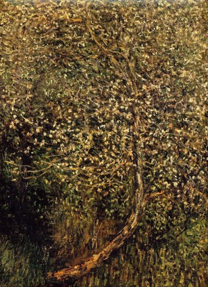 Oil water Painting - Apple Trees in Blossom by the Water 1880 by Monet,Claud