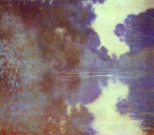 Oil branch Painting - Branch of the  Seine Near Giverny.  1897 by Monet,Claud