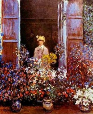 Oil monet Painting - Camille Monet at the Window. 1873 by Monet,Claud
