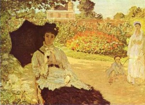 Oil garden Painting - Camille Monet in the Garden. 1873 by Monet,Claud