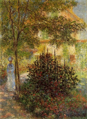 Oil monet,claud Painting - Camille Monet in the Garden at the House in Argenteuil by Monet,Claud