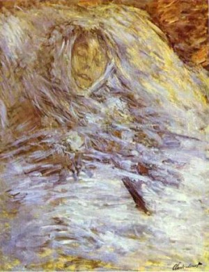 Oil monet Painting - Camille Monet on Her Deathbed. 1879 by Monet,Claud