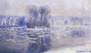 Oil monet,claud Painting - Floes at Bennecourt 1893 by Monet,Claud