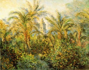 Oil garden Painting - Garden in Bordighera, Impression of Morning   1884 by Monet,Claud