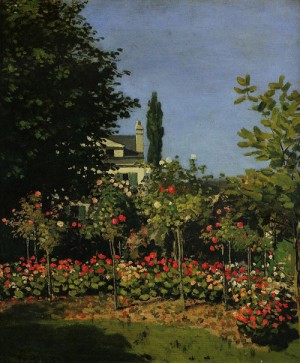 Oil flower Painting - Garden in Flower 1866 by Monet,Claud