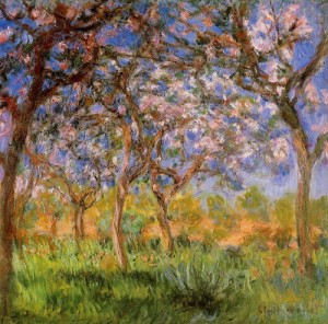 Oil giverny Painting - Giverny in Springtime 1899-1900 by Monet,Claud