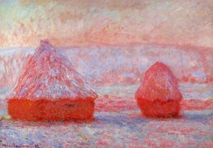 Oil monet,claud Painting - Grainstacks at Giverny Morning Effect 1888-1889 by Monet,Claud