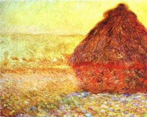 Oil giverny Painting - Haystack at the Sunset near Giverny. 1891 by Monet,Claud