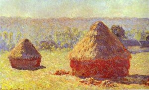 Oil summer Painting - Haystack. End of the Summer. Morning. 1891 by Monet,Claud