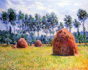Oil giverny Painting - Haystacks at Giverny 1884 by Monet,Claud