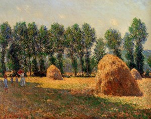 Oil giverny Painting - Haystacks at Giverny 1885 by Monet,Claud