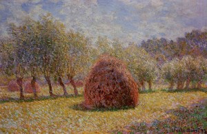 Oil giverny Painting - Haystacks at Giverny 1895 by Monet,Claud