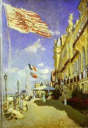 Oil Painting - Hotel de Roches Noires, Trouville. 1870 by Monet,Claud