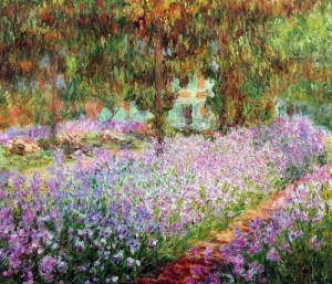 Oil garden Painting - Irises in Monet's Garden 1900 by Monet,Claud