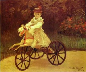 Oil monet Painting - Jean Monet on a Mechanical Horse. 1872 by Monet,Claud