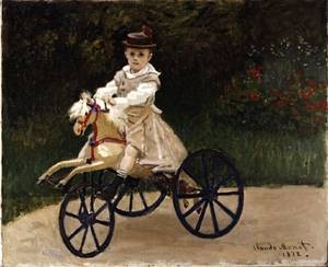 Oil monet Painting - Jean Monet on His Hobby Horse 1872 by Monet,Claud