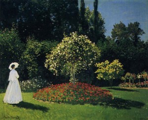 Oil garden Painting - Jeanne-Marguerite Lecadre in the Garden 1866 by Monet,Claud