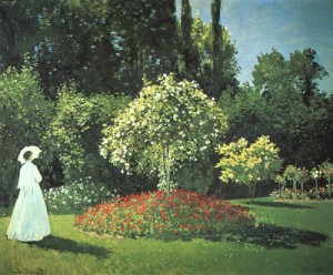 Oil garden Painting - Jeanne Marguerite Lecadre in the Garden, 1866, by Monet,Claud