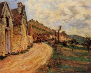 Oil giverny Painting - Les Roches at Falaise near Giverny 1885 by Monet,Claud