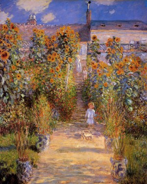Oil garden Painting - Monets Garden at Vetheuil2 1881 by Monet,Claud
