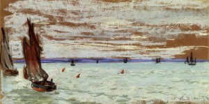 Oil sea Painting - Open Sea 1866 by Monet,Claud