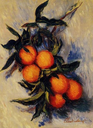 Oil branch Painting - Orange Branch Bearing Fruit 1884 by Monet,Claud
