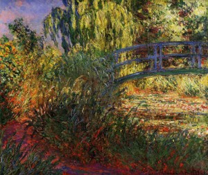 Oil pond Painting - Path along the Water-Lily Pond 1900 by Monet,Claud