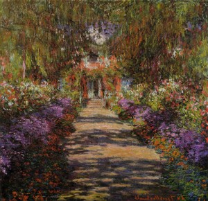 Oil giverny Painting - Pathway in Monets Garden at Giverny 1901-1902 by Monet,Claud