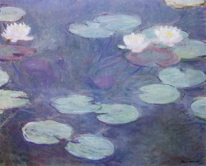 Oil water Painting - Pink Water-Lilies 1897-1899 by Monet,Claud