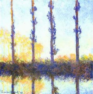 Oil monet,claud Painting - Poplars. Four Trees. 1891 by Monet,Claud