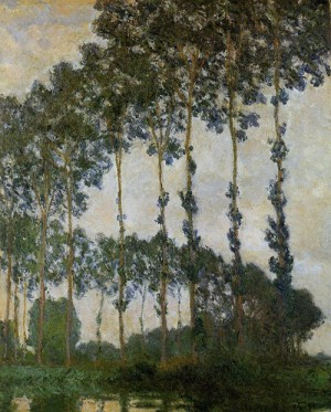 Oil giverny Painting - Poplars near Giverny Overcast Weather 1891 by Monet,Claud
