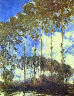 Oil the Painting - Poplars on the Bank of the River Epte. 1890. by Monet,Claud