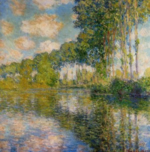 Oil monet,claud Painting - Poplars on the Banks of the River Epte 1891-1892 by Monet,Claud