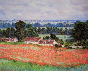Oil giverny Painting - Poppy Field at Giverny 1885 by Monet,Claud
