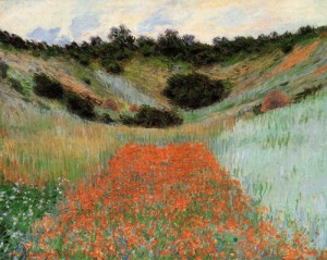 Oil giverny Painting - Poppy Field in a Hollow near Giverny 1885 by Monet,Claud
