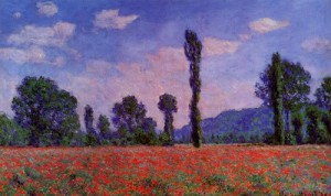 Oil giverny Painting - Poppy Field in Giverny 1890 by Monet,Claud
