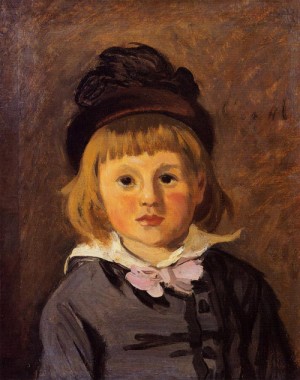 Oil monet Painting - Portrait of Jean Monet Wearing a Hat with a Pompom 1869 by Monet,Claud